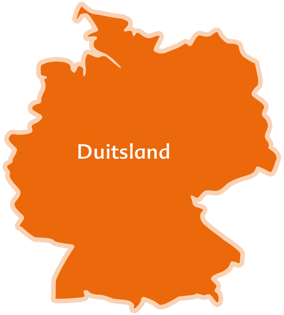 Een kaart van een regio met het woord "Duitsland" erop geschreven.