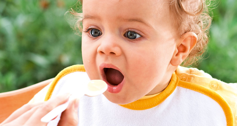 Baby eating.