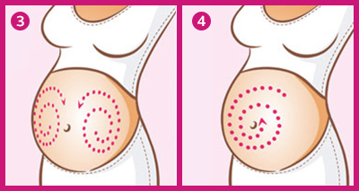 Four panels depict a pregnant woman's belly with dotted patterns, progressing from a single spiral to a complex arrangement.